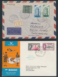 Einige Nachschlagewerke zum Postwesen, auch große Anzahl von Postsendungen, meist Sonderflüge, einwandfrei