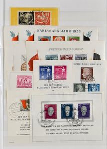 1950/1990 Verzameling blokken in insteekboek, zm/m