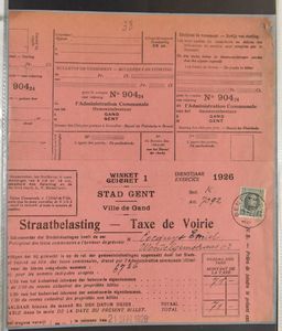 1768/1947 Posthistorie stad Gent, verzameling 39 diverse documenten in ringmap, zm/m/ntz