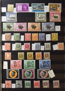 Accumulation of various countries in 26 stockbooks + 2 books of literature including Canada, Channel Islands, Great Britain, USA, Hong Kong, South America, Commonwealth, Scandinavia, France, vf/f/to be checked