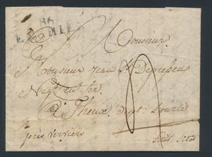1808, voorloper met inhoud, vanuit Enghien, dd. 3 december 1808, Herlant 10, naar Theux, port 4 decimen, zm