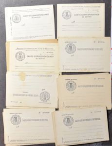 Dienst postkaarten, 300x niet gelopen en 26x verstuurd, zm/m.