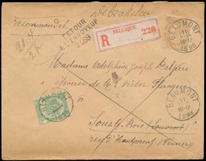 1898 N° 56 en 62, op aangetekende brief, manuscript 