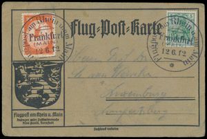 1912 Duitsland, mooie postkaart Zeppelinpost 