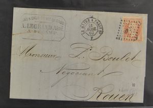 1837/1965 Verzameling in klein album met veel klassieke brieven (diverse voorlopers, etc.), Louvre-kaarten, etc., zm/m