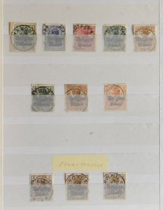 Briefmarkenstudie auf liegende Werte, im Einsteckbuch, einwandfrei/schön.