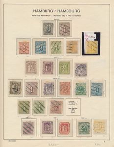 Collection sur feuilles d'originaux et de réimpressions comprenant Braunschweig, Lübeck, Bremen, Hannover, Hamburg, Baden, Thurn und Taxis, Norddeutscher Postbezirk, bien à vérifier, tb/b/à voir (Haute valeur catalogue)
