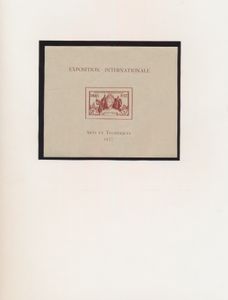 1937 Exposition Internationale Paris souvenir sheets complete, almost all mint, gum very slightly shaded, vf/f (Yv. €632)