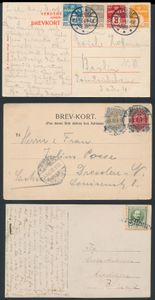 Composition 145 cartes vues avec divers affranchissements (1902/2003), tb/b