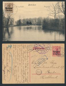 Samenstelling 55 poststukken (1914/16) met Belgische bestemmingen, zm/m.