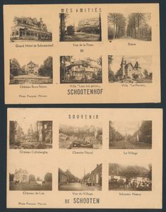 Schoten, y compris le moulin (une seule face de l'image), le château (6 pièces)