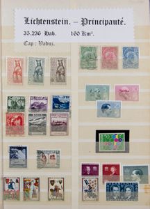 Spain, Switzerland, Liechtenstein and France, collection in 2 stockbooks and 2 albums, including better material and sets, souvenir sheets, vf/f.