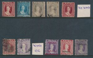 1863/1895 Petite composition Victoria dont sans filgrane (*), qualité diverse, tb/b/à voir
