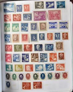 1949/1990, deelverzameling in klemband, deels dubbels verzameld, zm/m/ntz.