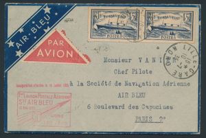 1935 N° 299 (2x) (Yv.), on letter cover 