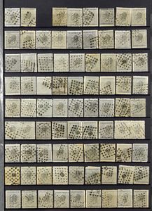 Nos 17/20, collection de plusieurs milliers de timbres (surtout 17 et 18) en album, pour le chercheur de timbres, variétés, curiosités et placage, tb/b/à voir.