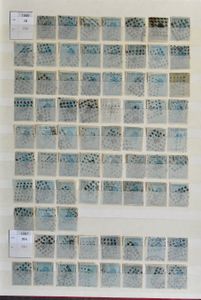 Nos 17/21 Collection d'oblitérations, principalement nos 17 et 18, 346 timbres, tb/b/à voir