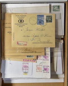 Samenstelling dienstzegels op brieven, w.o. enkele aangetekende, m/ntz (93 stuks)