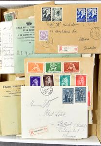 1926/45, 80- tal brieven/kaarten, veel aangetekend, 1° dagbrieven, enz..