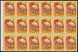 1 large folder containing sheets and multiples of stamps overprinted in Stanleyville in 1964 including: a sheet of 25 of N° 10 