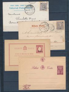 Diverse Portugese gebieden (Funchal, Cabo Verde, Açores, HortaMadeira) 1906/2007, kleine samenstelling van 18 poststukken (brieven, postkaarten en PWS), in gemengde kwaliteit, zm/m/ntz