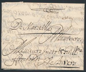 1706 Voorloper, vanuit Marseille, met postmerk 