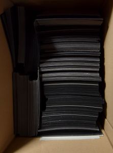 Stock cards, black on A6 size (Hundreds of items)