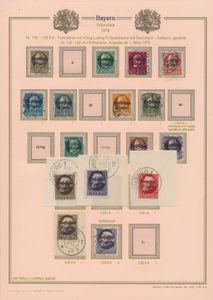 1900/1920 Kleine verzameling op bladen met o.a. n° 189/95, 181/IV (Befund), 116/IIA/133/IIA met Befund voor 128/130I en 131/133IIA, zm/m (Mi. +€900)