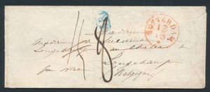 1832 Voorloper als briefomslag, vanuit Rotterdam, type 11, naar Longchamps, aankomststempel 