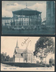 Geel, l'église (2), le kiosque et l'asile (4 pièces)
