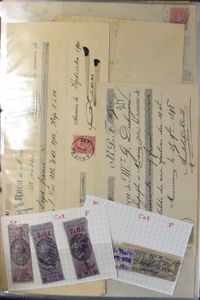 1900/2020, 3 fardes, w.o. ontvangkaarten, aangetekende, facturen, enz.. (100 den stuks)