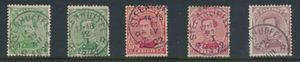N° 137/39 Total 5 items, all cancelled in Steenhuffel (relay office), vf