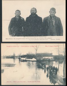 Diverse plaatsen Waasland, overstromingen in 1906 (25 stuks)