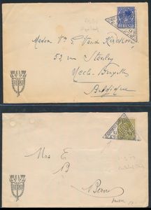 1927 Mooie samenstelling van 7 brieven met diverse frankeringen UPU 