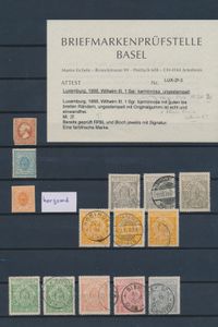 1852/1883 Kleine samenstelling met o.a. n° 2 * (certificaat), 11 (hergomd), telegraafzegels, zm/m/ntz