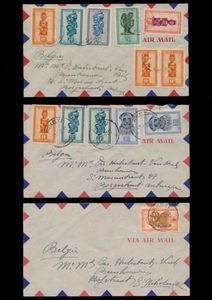 1951 Lot of 3 letters from Aketi to Belgium, all franked 