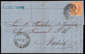 2 brieven, 1° brief gefrankeerd met n° 23 