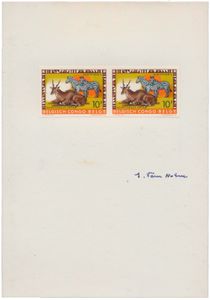 Belg. Congo, Rép. Congo, Ruanda Urundi and Rwanda, collection J. Van Noten with designs, autographs, VF.