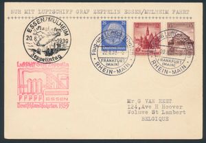 1939 Duitsland, Yv. 610 en 611, op kaart, 