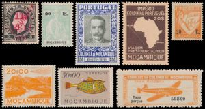 Mozambique, 1911/1945, goede verzameling in ringband met zegels. w.o. Mundifil n° 169 (*), Vasco da Gama, Cérès, Imperio 1939 **, Luciades **, 1948 zichten **, 1951 vissen **, betere LP (w.o. goed postfris), zm (Hoge cataloguswaarde)