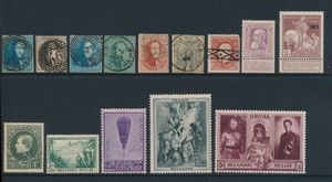 1849/1939 Verzameling in Lindner album, waarbij mooi klassiek, n° 37 gestempeld (korte hoek), Brede baard (