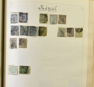 Wereldverzameling in 2 oude klembanden, 1 album Europa w.o. Engeland, Frankrijk, 2° album buiten Europa, w.o. Japan, zeer gemengde kwaliteit, ntz