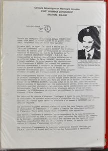 First District Censorship Station B.A.O.R. 1945/1946, verzameling brieven in verband met deze organisatie, in ringklasseur, met documentatie, zm/m