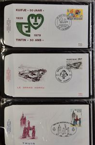1975/1996 Verzameling 2243 FDC's in 5 Davo albums, w.o. Kuifje, zm