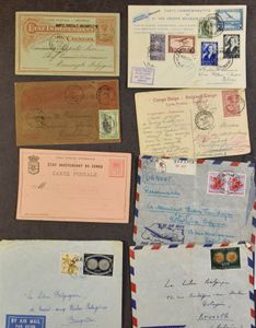 1906/1987 Set of 20 items, including documents, letters, postal stationery, first flight, etc., with various postage stamps, vf/f/to be checked