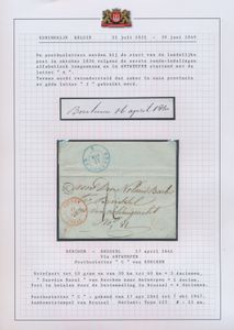1841 Voorloper met inhoud, vanuit Berchem, vertrekstempel 