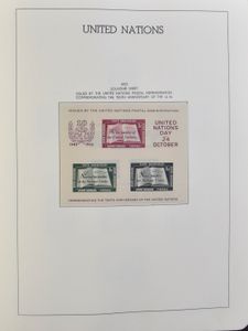 New York, Wenen, Genève, 1951/1997, verzameling in 2 Leuchtturm albums, waarbij BL 1, Untea, vlaggen, zm