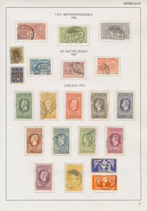 1906/1939 Verzameling op albumbladen met TBC echt gebruikt, Jubileum 1913 t.e.m. 