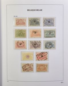 1879/2001 Verzameling in Davo album, waarbij betere stempels, TR 129 *, TR 135/66 *, TR 176/201 **/gestempeld, TR 236/59 **, TR 433/54 **, spoorwegvignetten, zm/m