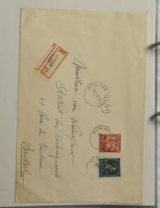 1948/1950 Samenstelling 57 brieven met groot formaat, voornamelijk gefrankeerd met industriereeks, zm/m